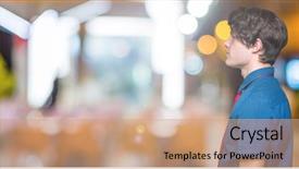  Presentation with business profile - Beautiful PPT theme featuring young handsome business man wearing backdrop and a coral colored foreground