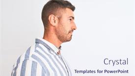  Presentation with business profile - Presentation theme with young-handsome-business-man-wearing background and a sky blue colored foreground