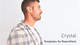  Presentation with business profile - Beautiful presentation featuring young-handsome-business-man-wearing backdrop and a sky blue colored foreground