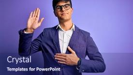  Presentation with purple business - Cool new slides with young-handsome-business-man-wearing backdrop and a navy blue colored foreground