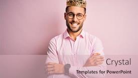  Presentation with business pink - Presentation theme featuring young-handsome-business-man-wearing background and a lemonade colored foreground