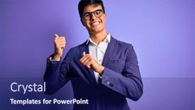  Presentation with purple business - Cool new slide deck with young-handsome-business-man-wearing backdrop and a navy blue colored foreground