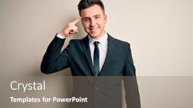  Presentation with great idea - PPT layouts consisting of young-handsome-business-man-wearing background and a gray colored foreground