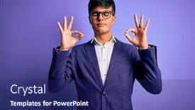  Presentation with purple business - Presentation theme enhanced with young-handsome-business-man-wearing background and a navy blue colored foreground