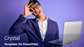  Presentation with purple business - Presentation with young-handsome-business-man-wearing background and a navy blue colored foreground