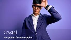  Presentation with purple business - Amazing presentation theme having young-handsome-business-man-wearing backdrop and a navy blue colored foreground