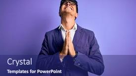  Presentation with purple business - Colorful slide set enhanced with young-handsome-business-man-wearing backdrop and a navy blue colored foreground