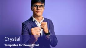  Presentation with purple business - Cool new PPT theme with young-handsome-business-man-wearing backdrop and a navy blue colored foreground