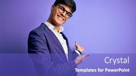  Presentation with purple business - PPT theme featuring young-handsome-business-man-wearing background and a cobalt blue colored foreground