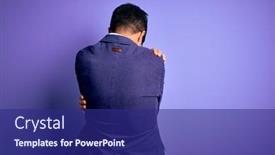  Presentation with purple business - Colorful slide deck enhanced with young-handsome-business-man-wearing backdrop and a navy blue colored foreground