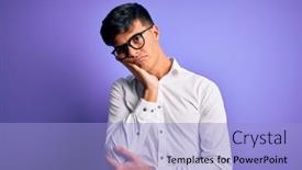  Presentation with purple business - Presentation theme consisting of young-handsome-business-man-wearing background and a light blue colored foreground