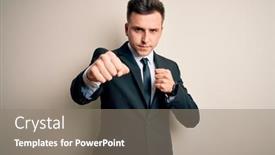  Presentation with violence - PPT theme consisting of young-handsome-business-man-wearing background and a gray colored foreground