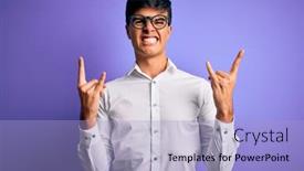  Presentation with purple business - PPT theme consisting of young-handsome-business-man-wearing background and a light blue colored foreground