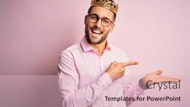  Presentation with king crown - Amazing PPT layouts having young-handsome-business-man-wearing backdrop and a lemonade colored foreground