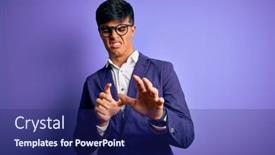  Presentation with purple business - Audience pleasing presentation theme consisting of young-handsome-business-man-wearing backdrop and a navy blue colored foreground