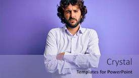  Presentation with purple business - Beautiful theme featuring young-handsome-business-man backdrop and a light blue colored foreground