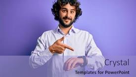  Presentation with purple business - Amazing slide deck having young-handsome-business-man backdrop and a light blue colored foreground