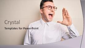  Presentation with business communication - Amazing presentation theme having young-handsome-business-mas-wearing backdrop and a soft green colored foreground