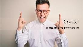  Presentation with elegant star - Presentation design with young-handsome-business-mas-wearing background and a lemonade colored foreground