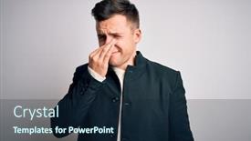  Presentation with breath - Slide set having young-handsome-business-mas-wearing background and a navy blue colored foreground