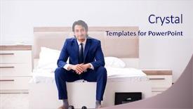  Presentation with shoes - Amazing slide set having young handsome businessman choosing shoes backdrop and a sky blue colored foreground