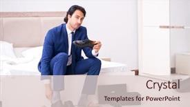  Presentation with bata quality control shoes pdf - Colorful presentation theme enhanced with young handsome businessman choosing shoes backdrop and a lemonade colored foreground