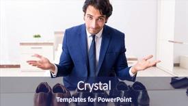  Presentation with converse shoes - Colorful slide set enhanced with young handsome businessman choosing shoes backdrop and a navy blue colored foreground