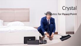  Presentation with converse shoes - Beautiful slide set featuring young handsome businessman choosing shoes backdrop and a white colored foreground