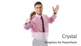  Presentation with billiard - Audience pleasing presentation theme consisting of young handsome businessman holding billiard backdrop and a white colored foreground