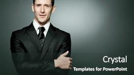  Presentation with tie - Slides enhanced with young handsome businessman in black background and a tawny brown colored foreground