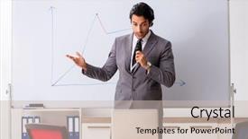  Presentation with whiteboard kids cute cartoon - Presentation theme enhanced with young handsome businessman in front background and a  colored foreground