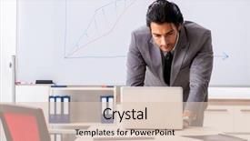  Presentation with whiteboard kids cute - PPT theme having young handsome businessman in front background and a  colored foreground