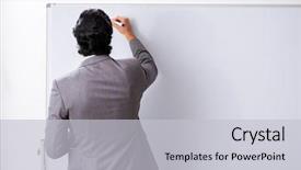  Presentation with whiteboard kids - Audience pleasing slide set consisting of young handsome businessman in front backdrop and a  colored foreground