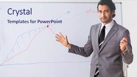  Presentation with whiteboard - Presentation design with young handsome businessman in front background and a  colored foreground