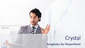  Presentation with whiteboard kids cute - Presentation theme consisting of young handsome businessman in front background and a  colored foreground