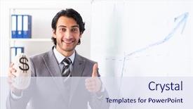  Presentation with whiteboard - Amazing presentation having young handsome businessman in front backdrop and a sky blue colored foreground