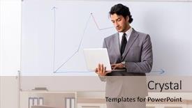  Presentation with whiteboard kids cute - Colorful presentation theme enhanced with young handsome businessman in front backdrop and a  colored foreground