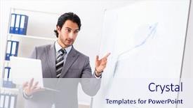  Presentation with whiteboard kids cute - PPT theme with young handsome businessman in front background and a  colored foreground