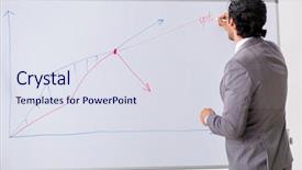  Presentation with whiteboard - Presentation consisting of young handsome businessman in front background and a  colored foreground