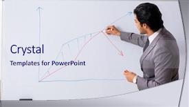  Presentation with whiteboard - Beautiful presentation featuring young handsome businessman in front backdrop and a sky blue colored foreground