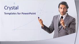  Presentation with whiteboard - Presentation theme with young handsome businessman in front background and a  colored foreground