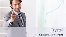  Presentation with whiteboard - Presentation design featuring young-handsome-businessman-in-front background and a  colored foreground