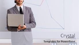  Presentation with whiteboard - PPT theme having young-handsome-businessman-in-front background and a  colored foreground