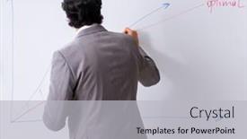  Presentation with whiteboard - Theme enhanced with young-handsome-businessman-in-front background and a  colored foreground