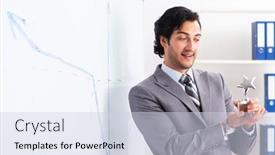  Presentation with whiteboard - Presentation theme enhanced with young-handsome-businessman-in-front background and a  colored foreground