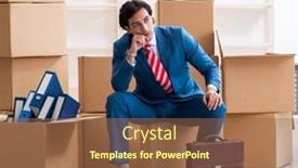  Presentation with moving - Slides featuring young-handsome-businessman-moving background and a tawny brown colored foreground