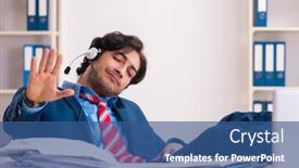  Presentation with office - Presentation theme consisting of young-handsome-businessman-sitting background and a  colored foreground