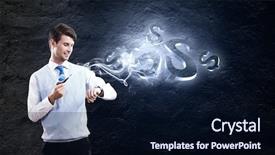  Presentation with thermal pipe - Cool new theme with young handsome businessman smoking pipe backdrop and a  colored foreground