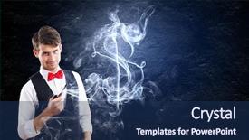  Presentation with pipe - PPT theme consisting of young handsome businessman smoking pipe background and a  colored foreground