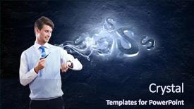  Presentation with cost - Presentation theme having young handsome businessman smoking pipe background and a navy blue colored foreground